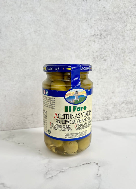 Aceituna Manzanilla Sin Hueso Sabor Anchoa - El Faro